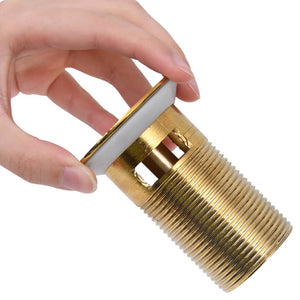 vidaXL Push Drain with Overflow Function Gold 6.4x6.4x9.1 cm