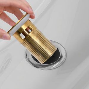 vidaXL Push Drain with Overflow Function Gold 6.4x6.4x9.1 cm