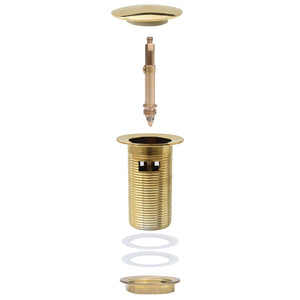 vidaXL Push Drain with Overflow Function Gold 6.4x6.4x9.1 cm