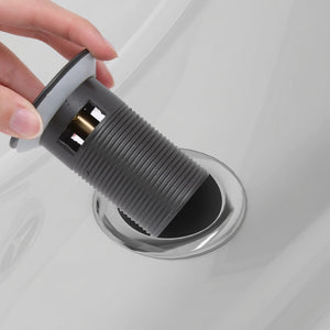 vidaXL Push Drain with Overflow Function Grey 6.4x6.4x9.1 cm