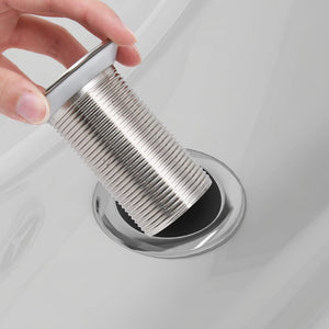 vidaXL Push Drain without Overflow Function Chrome 6.4x6.4x9.1 cm