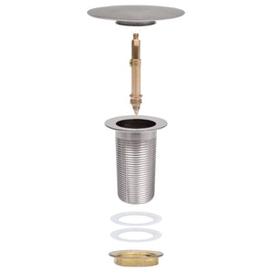 vidaXL Push Drain without Overflow Function Chrome 6.4x6.4x9.1 cm