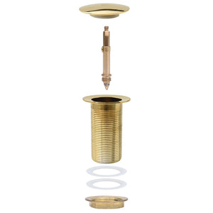 vidaXL Push Drain without Overflow Function Gold 6.4x6.4x9.1 cm