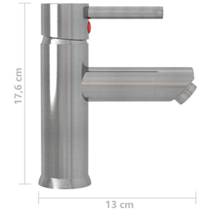 vidaXL Bathroom Basin Faucet Silver 130x176 mm