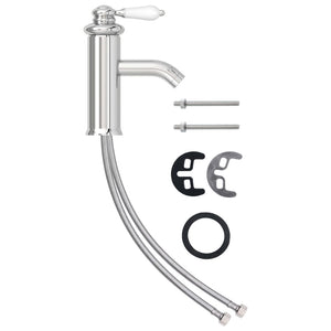 vidaXL Bathroom Basin Faucet Chromed Finish 130x180 mm