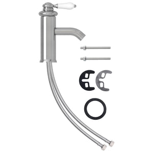 vidaXL Bathroom Basin Faucet Silver 130x180 mm