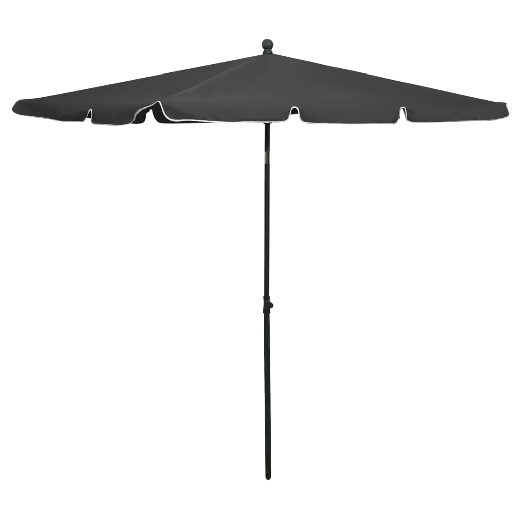 vidaXL Garden Parasol with Pole 210x140 cm Anthracite