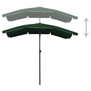 vidaXL Garden Parasol with Pole 200x130 cm Green