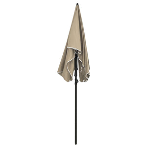 vidaXL Garden Parasol with Pole 200x130 cm Taupe