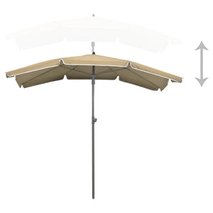 vidaXL Garden Parasol with Pole 200x130 cm Taupe