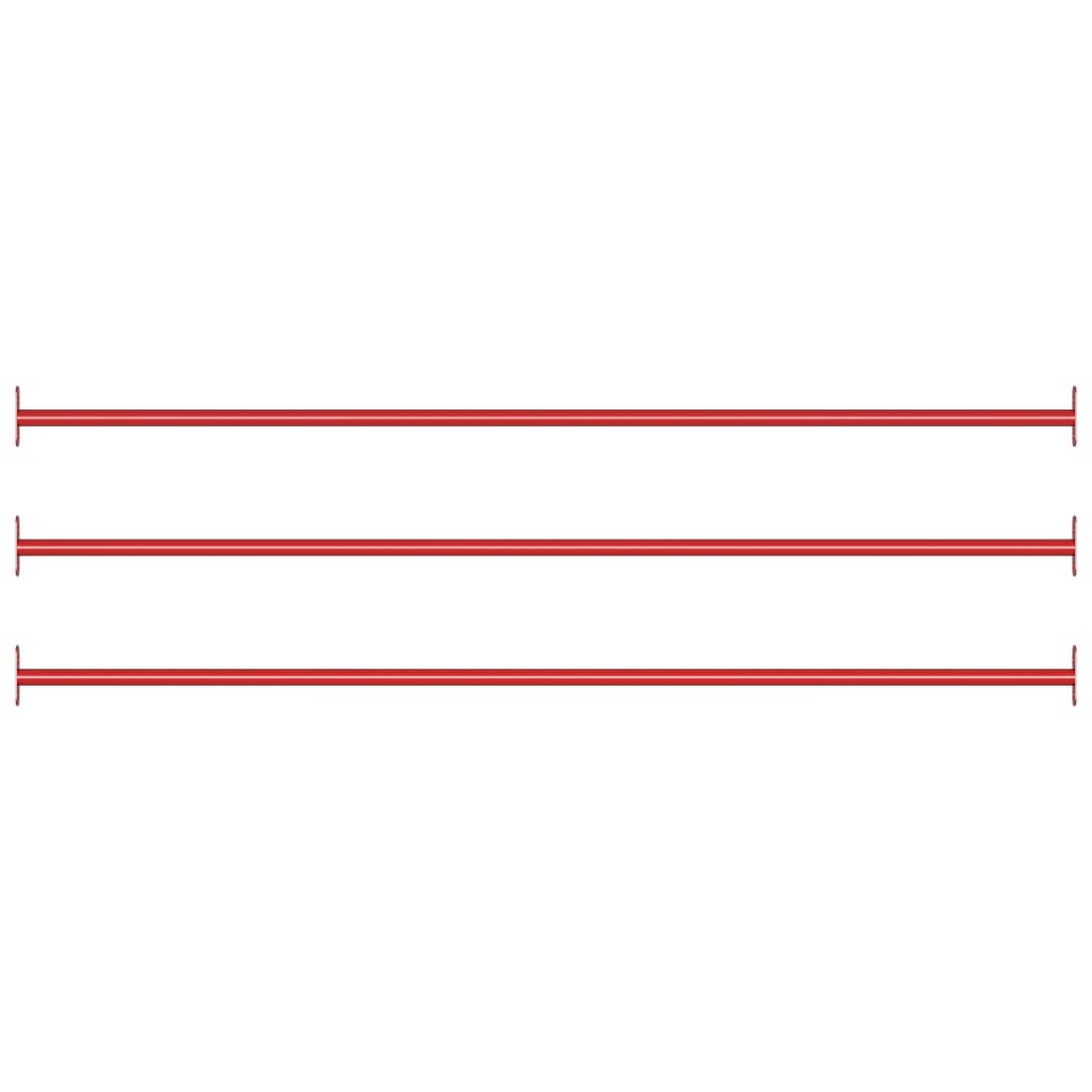 vidaXL Turning Bars 3 pcs 125 cm Steel Red