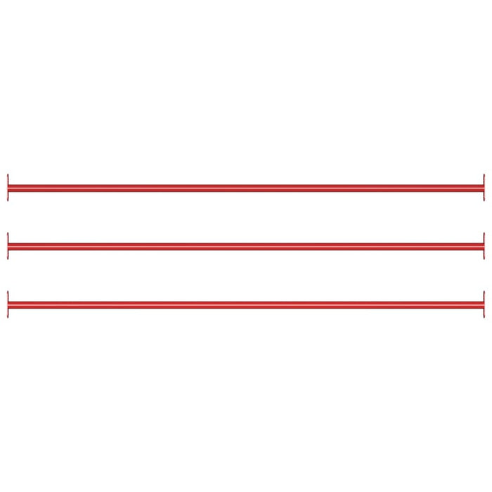 vidaXL Turning Bars 3 pcs 125 cm Steel Red