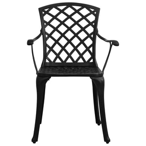 vidaXL Garden Chairs 4 pcs Cast Aluminium Black