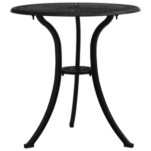 vidaXL 3 Piece Bistro Set Cast Aluminium Black