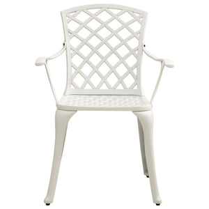 vidaXL 3 Piece Bistro Set Cast Aluminium White