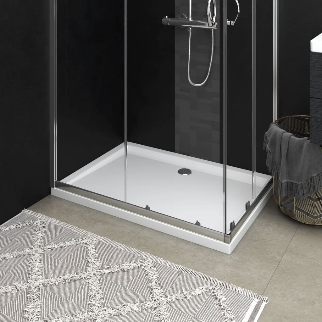 vidaXL Rectangular ABS Shower Base Tray White 80x110 cm