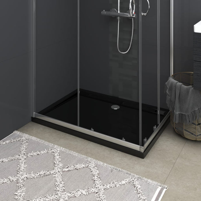 vidaXL Rectangular ABS Shower Base Tray Black 70x100 cm