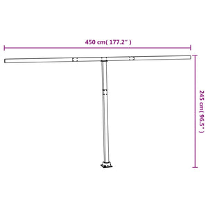 vidaXL Awning Post Set Anthracite 450x245 cm Iron