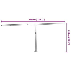 vidaXL Awning Post Set Anthracite 600x245 cm Iron