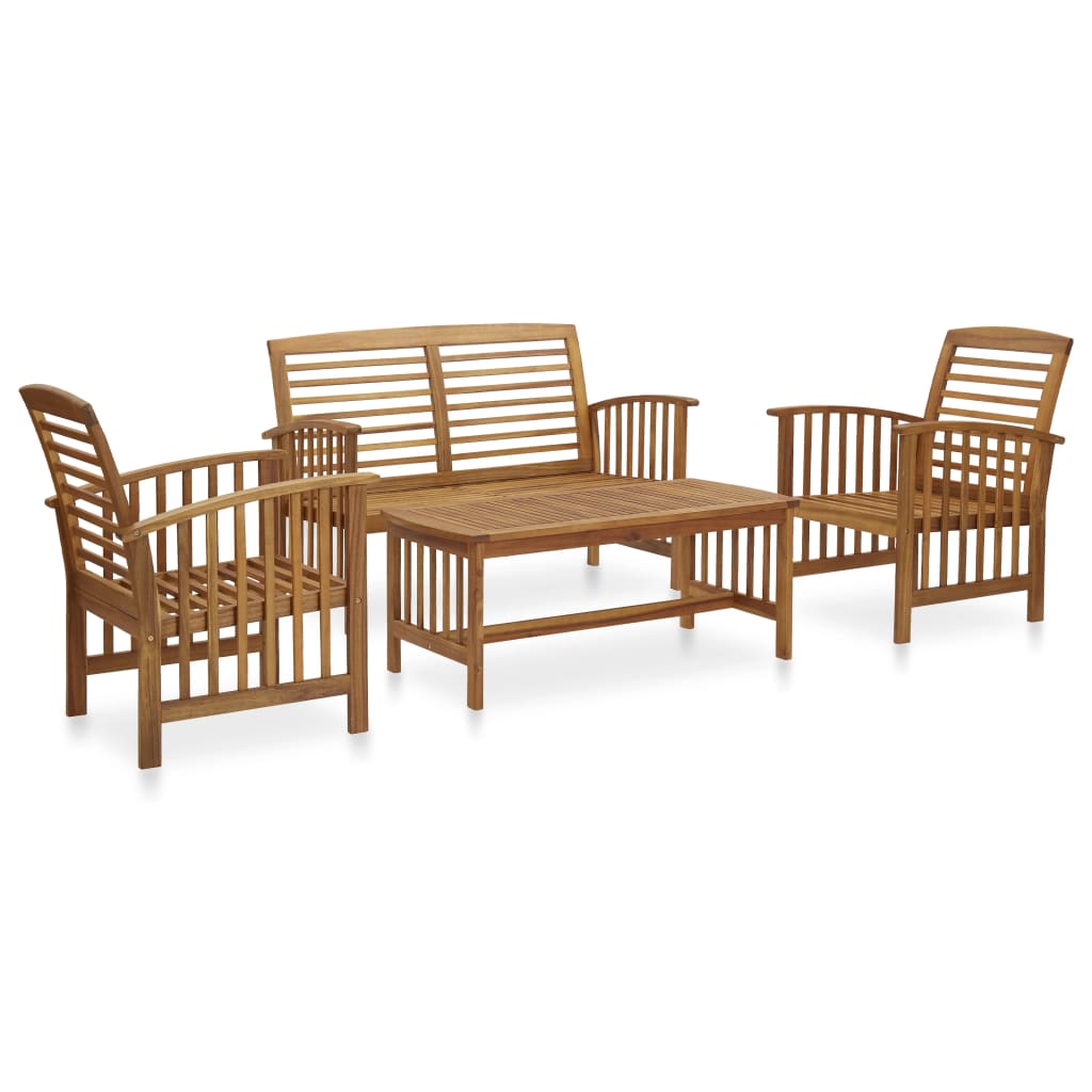 vidaXL 4 Piece Garden Lounge Set Solid Acacia Wood