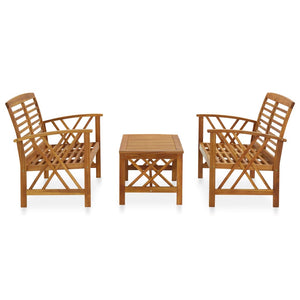 vidaXL 3 Piece Garden Lounge Set Solid Acacia Wood