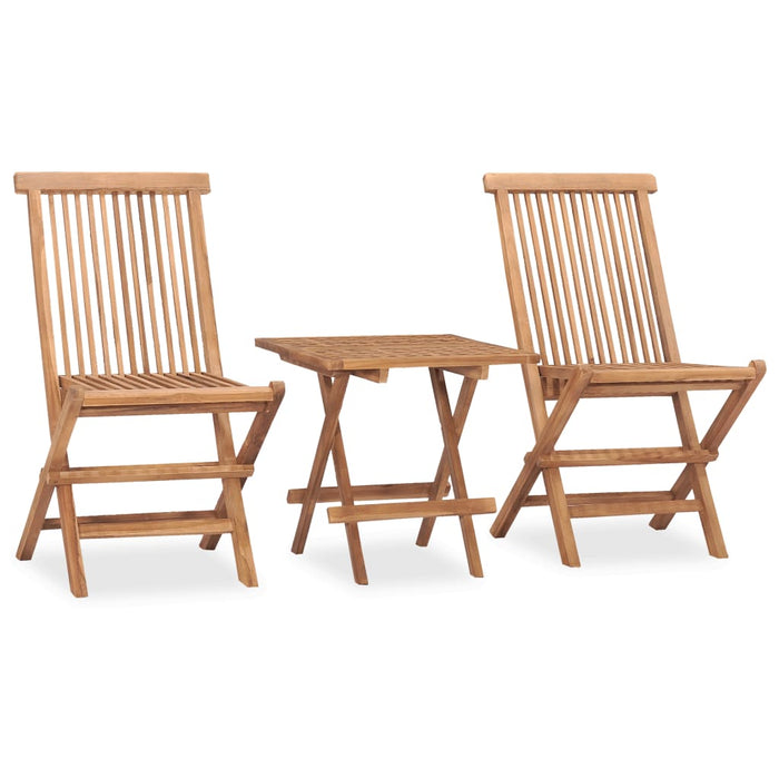 vidaXL 3 Piece Folding Outdoor Dining Set Solid Teak Wood