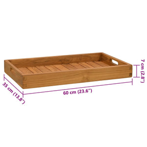 vidaXL Serving Tray 60x35 cm Solid Teak Wood