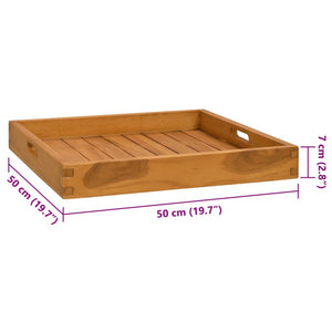 vidaXL Serving Tray 50x50 cm Solid Teak Wood