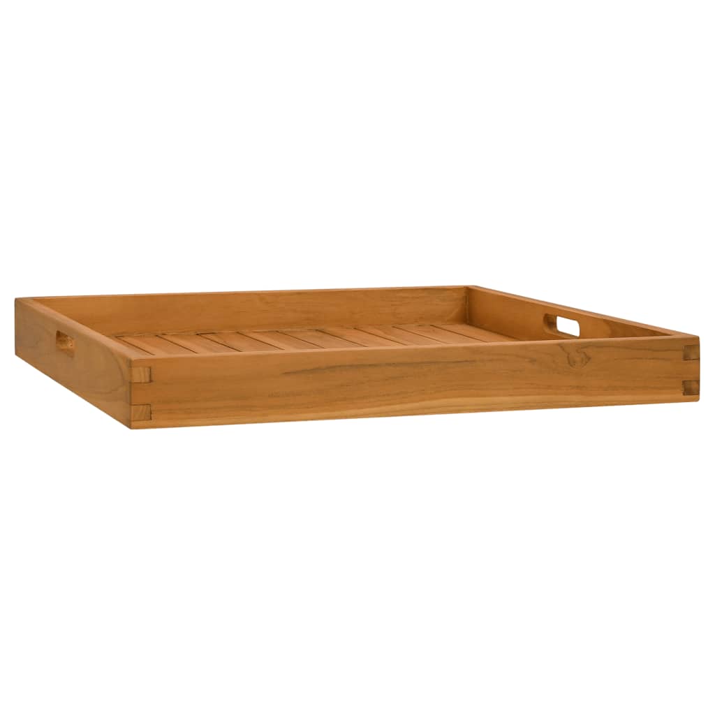 vidaXL Serving Tray 60x60 cm Solid Teak Wood