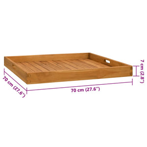 vidaXL Serving Tray 70x70 cm Solid Teak Wood