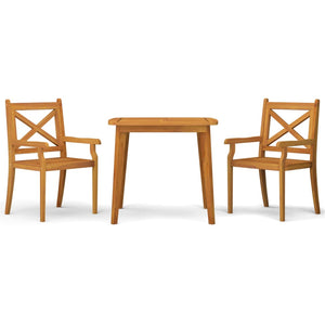 vidaXL 3 Piece Garden Dining Set Solid Wood Acacia