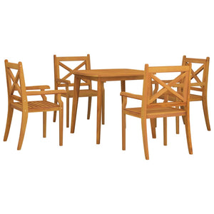 vidaXL 5 Piece Garden Dining Set Solid Wood Acacia