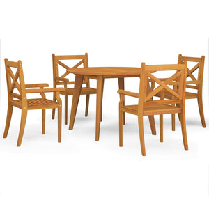 vidaXL 5 Piece Garden Dining Set Solid Wood Acacia