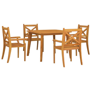 vidaXL 5 Piece Garden Dining Set Solid Wood Acacia