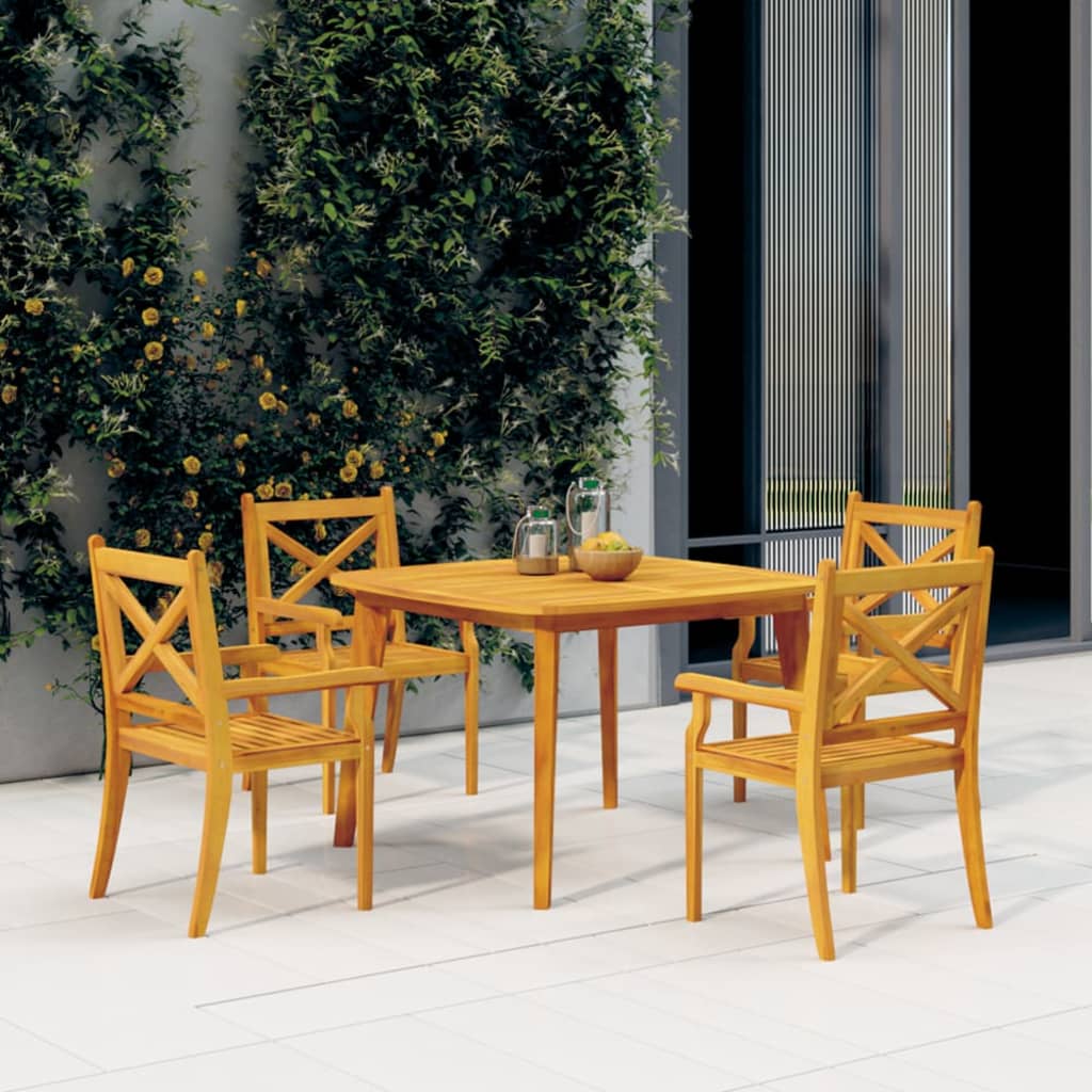 vidaXL 5 Piece Garden Dining Set Solid Wood Acacia