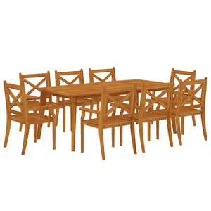 vidaXL 9 Piece Garden Dining Set Solid Wood Acacia