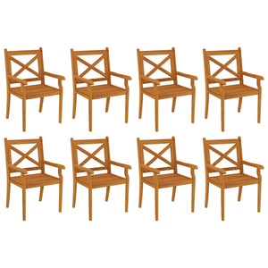 vidaXL 9 Piece Garden Dining Set Solid Wood Acacia