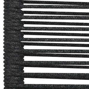 vidaXL 3 Piece Garden Dining Set Cotton Rope and Steel Black