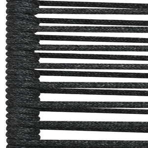 vidaXL 7 Piece Garden Dining Set Cotton Rope and Steel Black