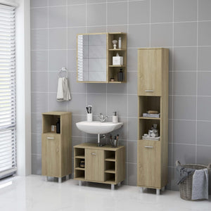 vidaXL Bathroom Mirror Cabinet Sonoma Oak 62.5x20.5x64 cm Engineered Wood