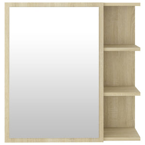 vidaXL Bathroom Mirror Cabinet Sonoma Oak 62.5x20.5x64 cm Engineered Wood