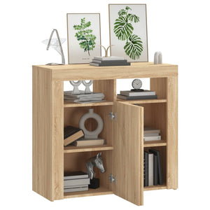 vidaXL Sideboard with LED Lights Sonoma Oak 80x35x75 cm