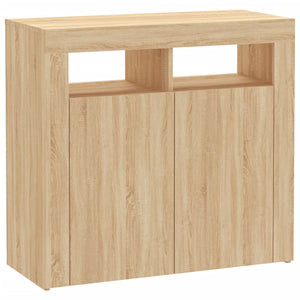 vidaXL Sideboard with LED Lights Sonoma Oak 80x35x75 cm