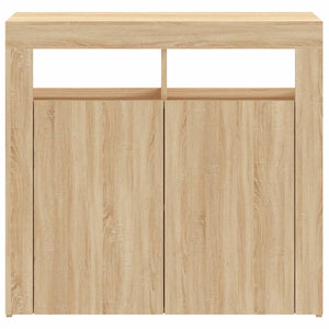 vidaXL Sideboard with LED Lights Sonoma Oak 80x35x75 cm