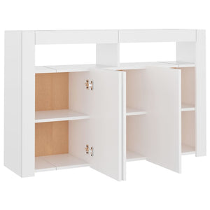 vidaXL Sideboard with LED Lights White 115.5x30x75 cm