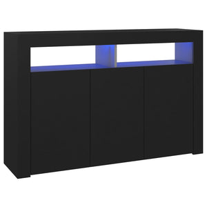 vidaXL Sideboard with LED Lights Black 115.5x30x75 cm