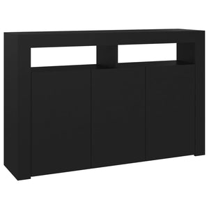 vidaXL Sideboard with LED Lights Black 115.5x30x75 cm