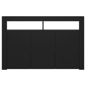 vidaXL Sideboard with LED Lights Black 115.5x30x75 cm