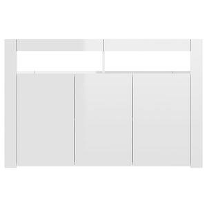 vidaXL Sideboard with LED Lights High Gloss White 115.5x30x75 cm