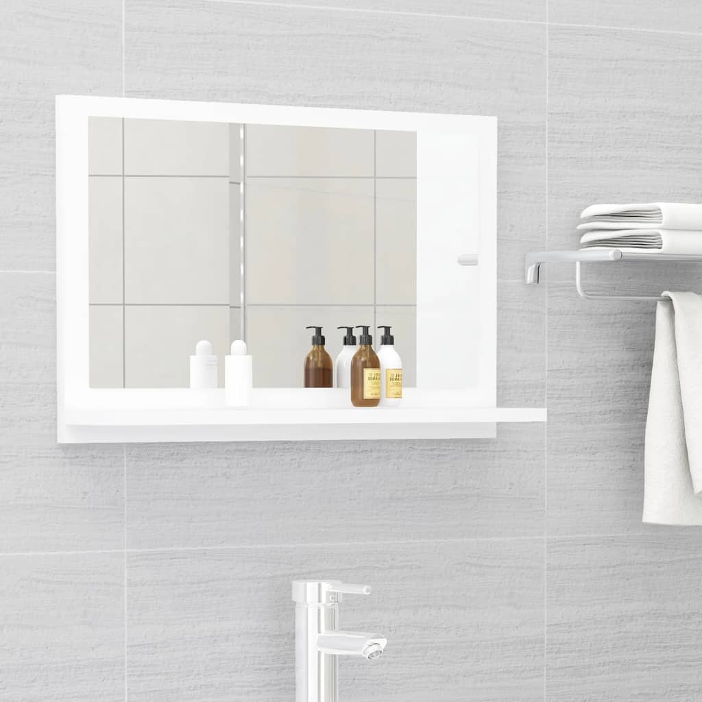 vidaXL Bathroom Mirror White 60x10.5x37 cm Engineered Wood